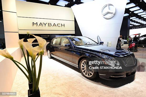 The Maybach 62S on display during the second press preview day at the 2011 North American International Auto Show January 11, 2011 in Detroit,...