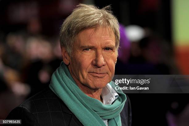 Actor Harrison Ford attends the 'Morning Glory' UK premiere at the Empire Leicester Square on January 11, 2011 in London, England.