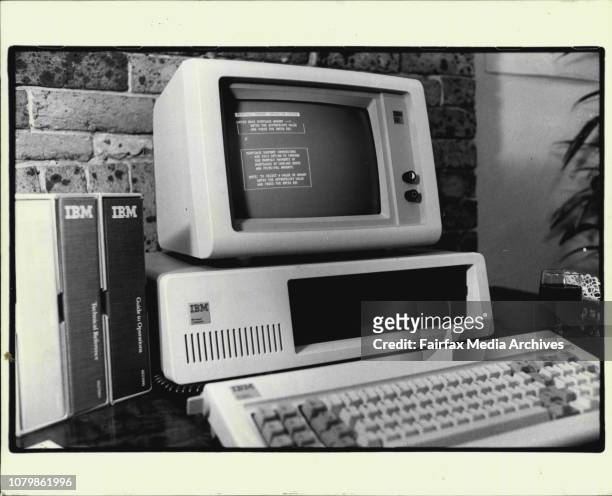 Personal Computer at Cybernetics Research, Redfern.The D Base II software is available for the IBM PC. July 21, 1982. .