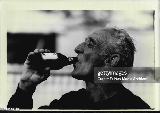 Frank Kulmir, passing time at the Toowoon Bay, Caravan Park. December 31, 1987. .