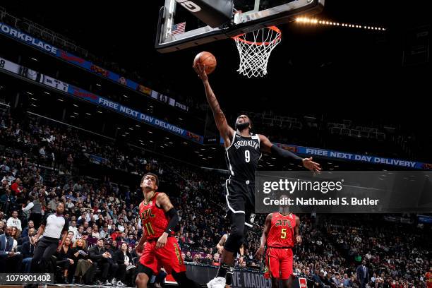 DeMarre Carroll of the Brooklyn Nets shoots the ball against the Atlanta Hawks on January 9, 2019 at Barclays Center in New York City, New York. NOTE...