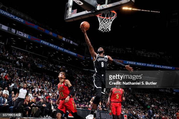 DeMarre Carroll of the Brooklyn Nets shoots the ball against the Atlanta Hawks on January 9, 2019 at Barclays Center in New York City, New York. NOTE...