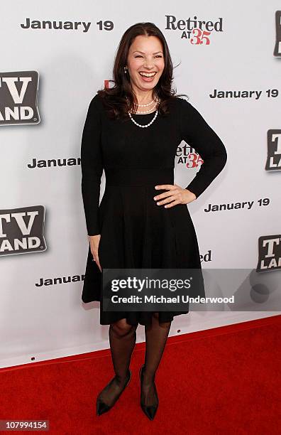 Actress Fran Drescher arrives at the "Hot In Cleveland" and "Retired At 35" premiere party at Sunset Tower on January 10, 2011 in West Hollywood,...