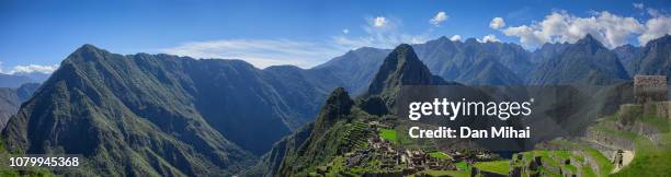 machu picchu panorama - machu picchu stock pictures, royalty-free photos & images