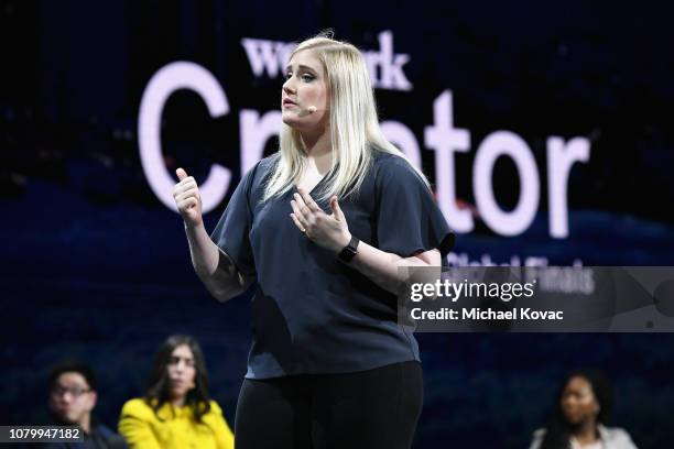 Chloe Alpert speaks onstage during WeWork Presents Second Annual Creator Global Finals at Microsoft Theater on January 9, 2019 in Los Angeles,...