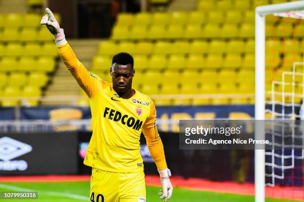 Loic Badiashile of Monaco during the French League Cup match between Monaco and Rennes at Stade Louis II on January 9, 2019 in Monaco, Monaco.