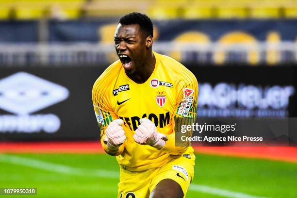 Loic Badiashile of Monaco during the French League Cup match between Monaco and Rennes at Stade Louis II on January 9, 2019 in Monaco, Monaco.