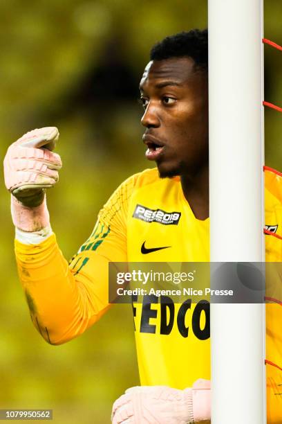 Loic Badiashile of Monaco during the French League Cup match between Monaco and Rennes at Stade Louis II on January 9, 2019 in Monaco, Monaco.