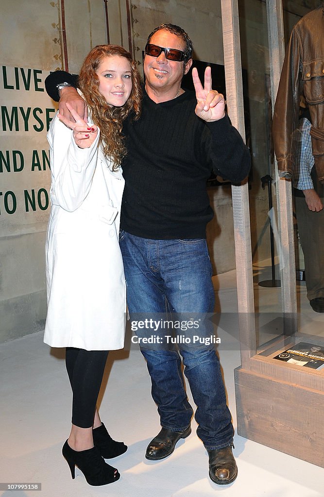 Special guest Chad McQueen and his daughter Madi attend the Barbour