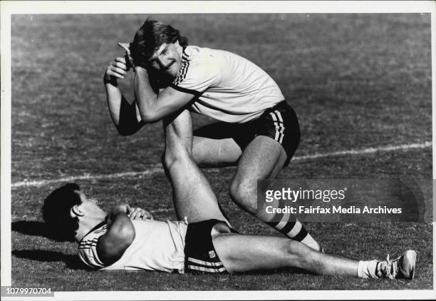 State of Origin Rugby League training at Sports Ground. June 5, 1986. .