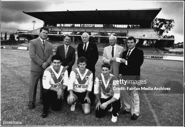 The Minister For Sport Mr. Bob Rowland Smith Presents St. George Leagues Club With A $500,000 Footy Tab Grant.Back Row - Craig Young, Ken Artherson ,...