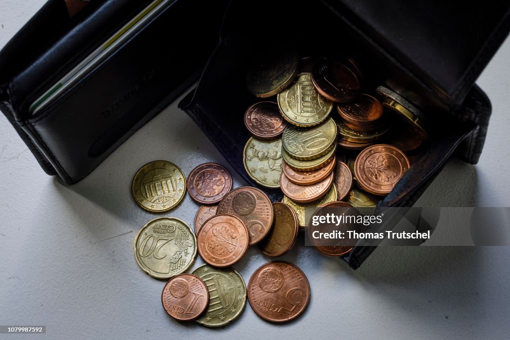 Small Changer Symbolic photo on the topic of small change. Cent coins are in a ...