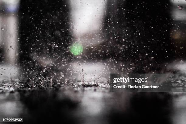 Waterdrops are pictured on January 09, 2019 in Berlin, Germany.