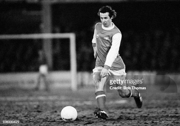 Liam Brady in action for Arsenal during their FA Cup 3rd round 4th replay against Sheffield Wednesday played at Filbert Street in Leicester, 22nd...