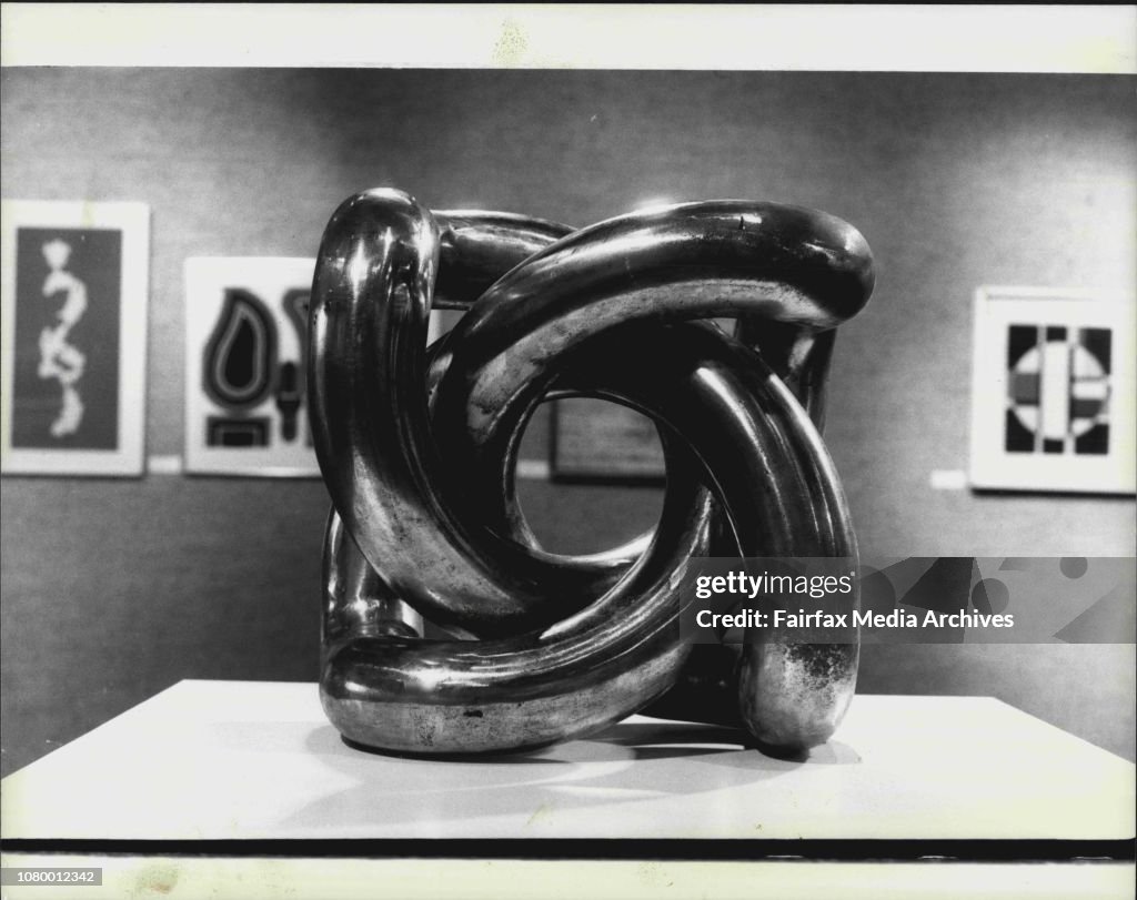 New Exhibition at Blaxland Gallery, Grace Bros. City Store.An untitled steels sculpture of 1982 by Jean D'Imbleval.