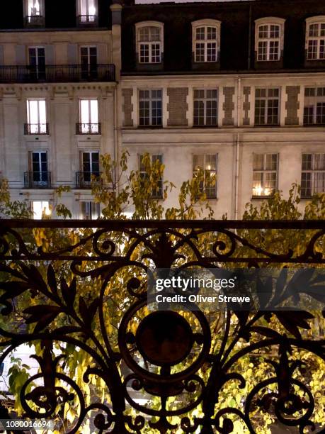 balcony, paris - balustrade stock pictures, royalty-free photos & images