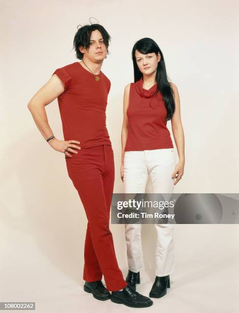 American rock duo the White Stripes, February 2002. They are Jack White and his ex-wife Meg White.