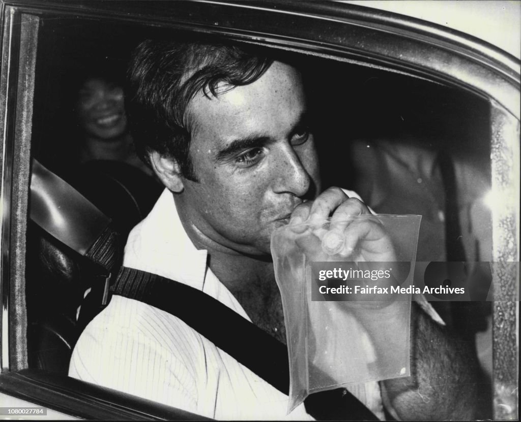 Random Breath Test Introduction In NSW -- Rose Strano with the bag. The van at South Darling Street.