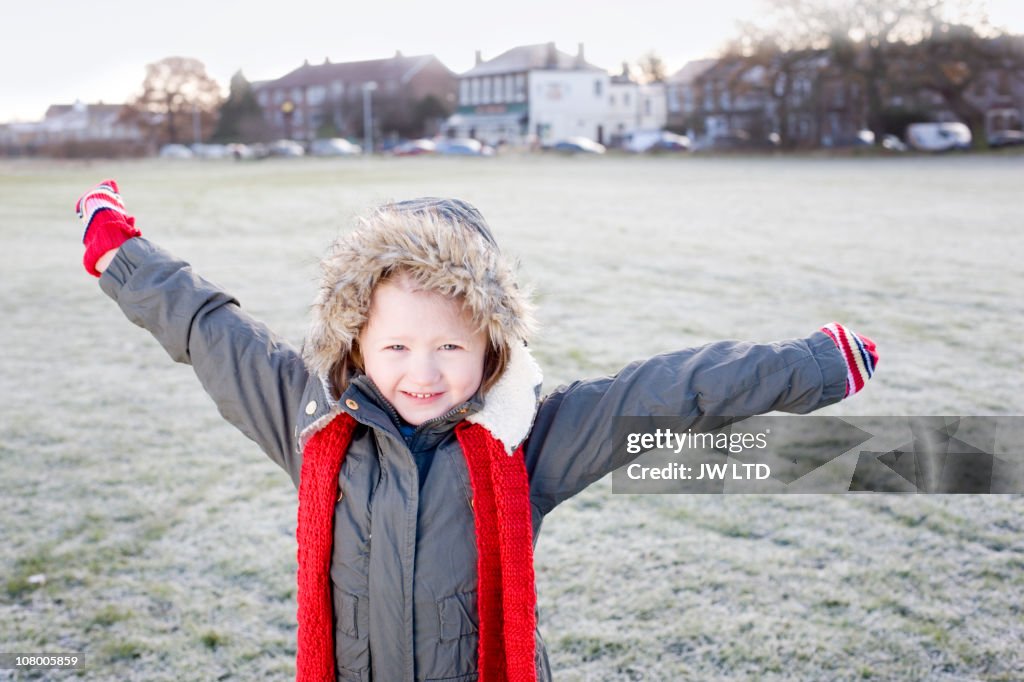 Girl wearing parka, portrait