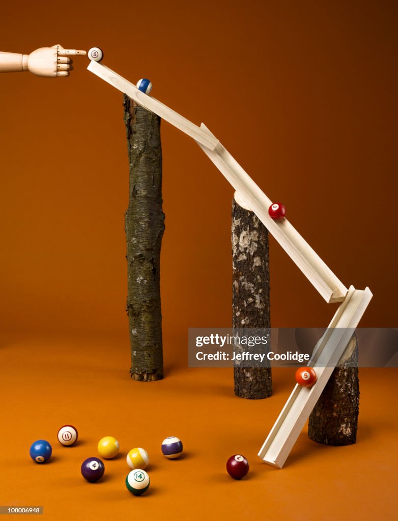 Pool Balls on Ramp