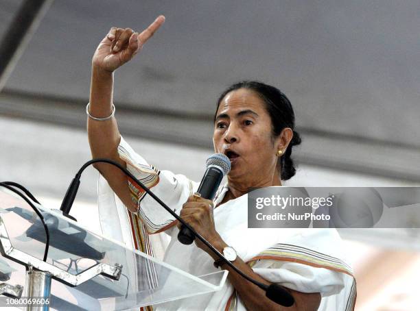 Mamata Banerjee Chief Minister West Bengal at the Krisnagar Rally on January 10,2019 at Nadia District in West Bengal .West Bengal chief minister...