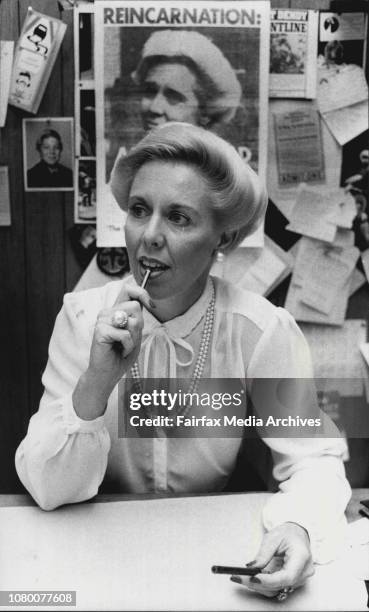 Helen Pickering one of four women who features in the documentary Reincarnation which was directed and produced by Brian Morris. March 17, 1983. .