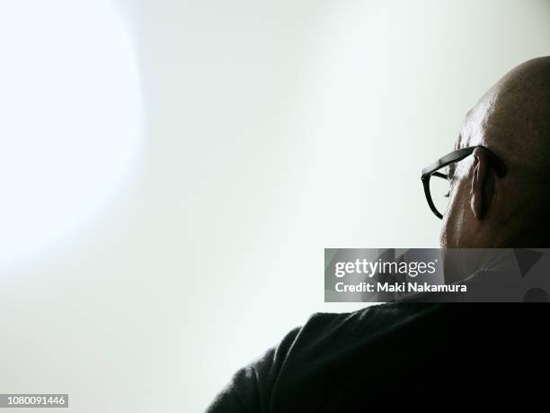 profile portrait of a charming senior black men - man silhouette profile stock pictures, royalty-free photos & images