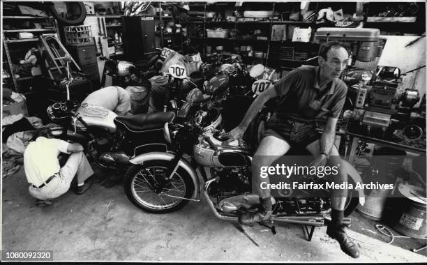 Triumph Collectors Story"Triumph motorcycle collector Alec Allen in his garage at his home at Dundas where he houses his 13 treasures.It is enough to...