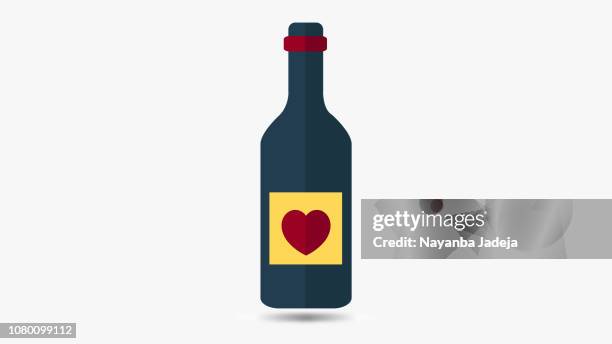 stockillustraties, clipart, cartoons en iconen met wijn pictogram vlakke grafisch ontwerp - merlot druif