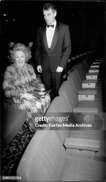 Dame Joan Sutherland, Winner of the Australian Performer of the Year and with son Adam Bonynge. February 17, 1991. .