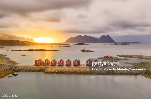 traditional rorbu, svolvaer, norway - svolvaer stock pictures, royalty-free photos & images