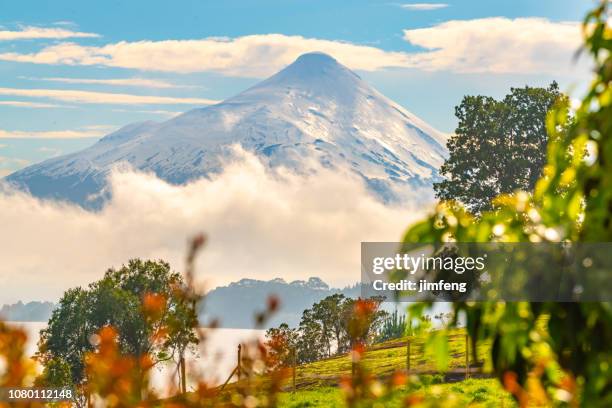 volcan osorno sehen von frutillar - llanquihue lake stock-fotos und bilder