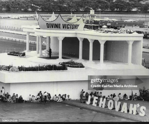 Today was the first day of the 5 day International Assembly of Jehovah's Witnesses at Randwick Race course.Mr R. J. Walters gives an address titled...