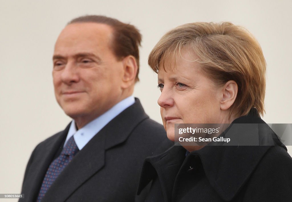 Merkel Meets With Silvio Berlusconi