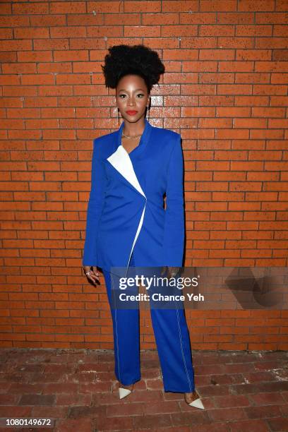 Teyonah Parris attends "Slave Play" opening night reception at B Bar and Grill on December 09, 2018 in New York City.