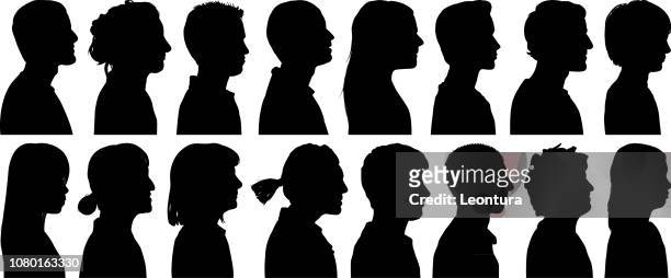 head silhouettes - human head stock illustrations