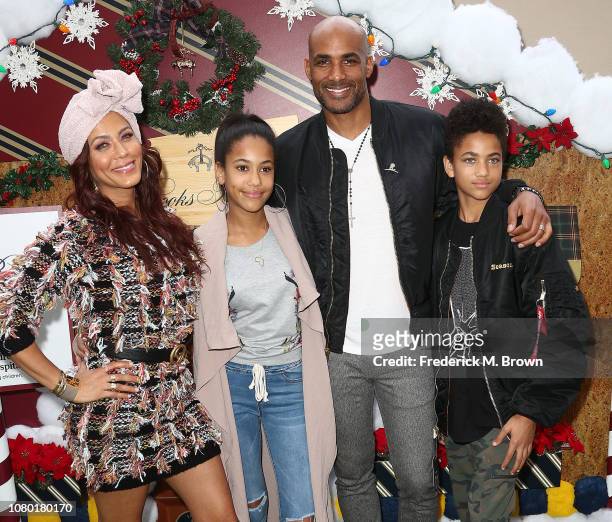 Actress Nicale Ari Parker and actor Borris Kodjoe and their family attend Brooks Brothers Host Annual Holiday Celebration in Los Angeles to Benefit...
