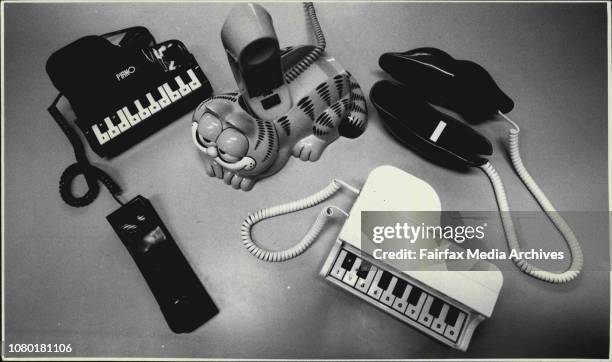 Novelty Phones, Grand Piano, Garfield, Hot Lips... At Hello Darling QVB. November 10, 1987. .