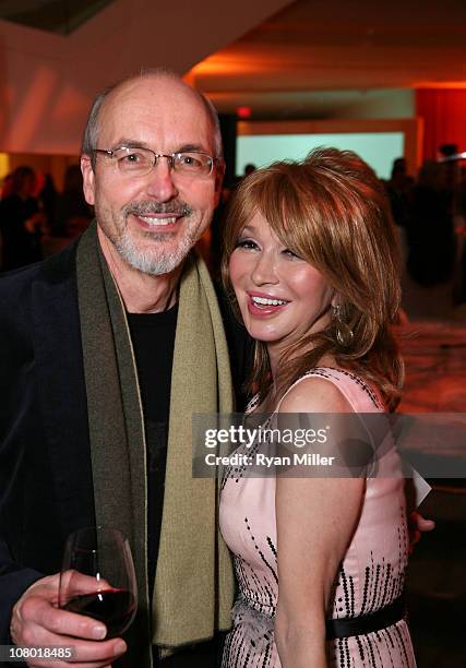 Artist Bill Viola and Elizabeth Segerstrom pose at the Orange County Perfroming Arts Center's renaming ceremony to Segerstrom Center for the Arts on...