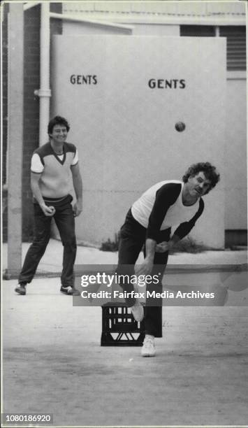 This was no backyavd cricket game. This was an official tracing session for the N.S.W cricket squad. N.S.W accordance Trevor Chappell sends one down...