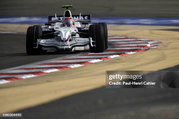 Robert Kubica, BMW Sauber F1 08, Grand Prix of Bahrain, Bahrain International Circuit, 06 April 2008. Robert Kubica on the way to third place and a...