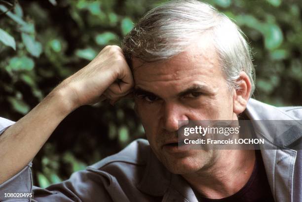 Czech Writer Milan Kundera poses during a portrait session on August 2,1984 in Paris,France.