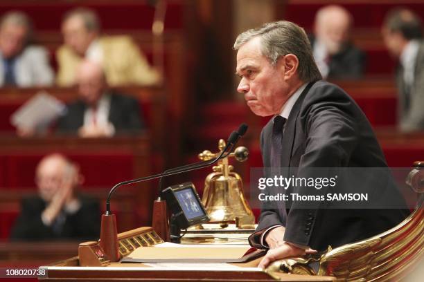 French politician Bernard Accoyer at a session of questions to the government at the French National Assembly on December 14, 2010 in Paris, France.