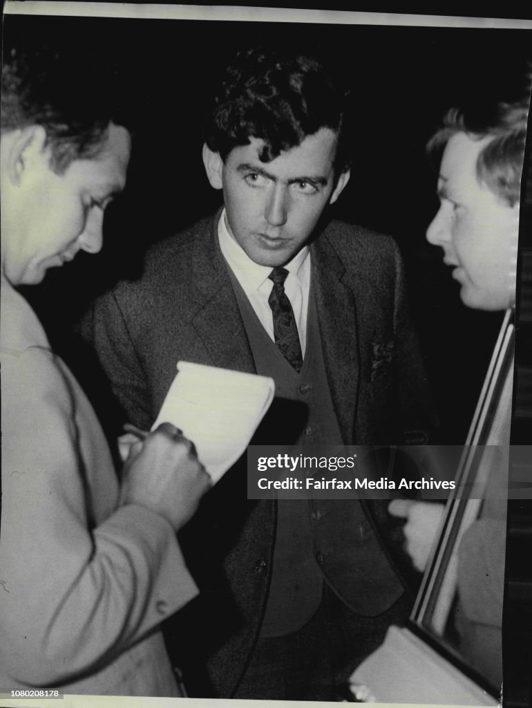 Early this morning Mr. Arthur Calwell was shot while leaving a meeting at the Mosman Town Hall. The shot was fired through the car window. The men was chased and caught by several young men.Barry Robinson one of the men who chased the assistant.Mr. Barry