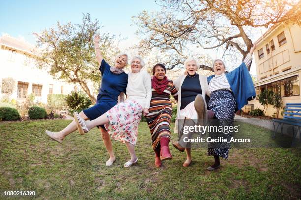 dance like you've never danced before - senior women group stock pictures, royalty-free photos & images