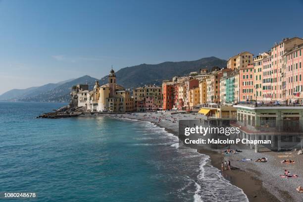 camogli, italian riviera, liguria, italy - genovia fotografías e imágenes de stock