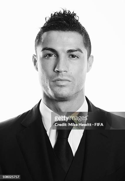 Cristiano Ronaldo of Real Madrid and Portugal arrives for the FIFA Ballon d'Or Gala 2010 at the Congress Hall on January 10, 2011 in Zurich,...