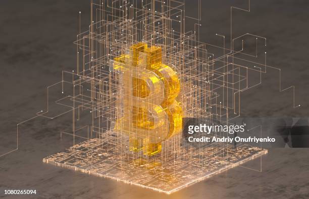 bitcoin sign - blockchain crypto stock pictures, royalty-free photos & images