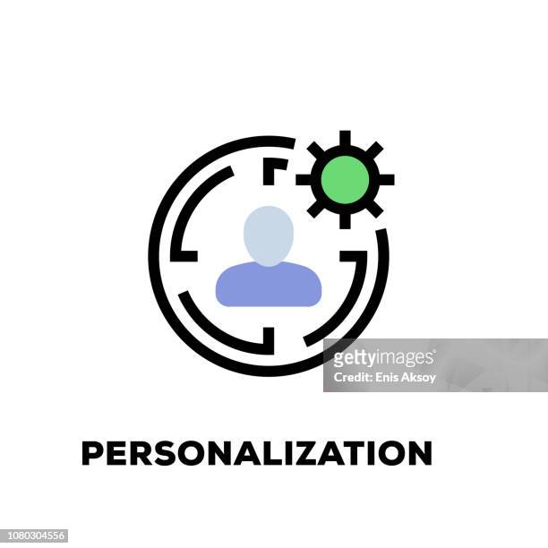 personalisierungsliniensymbol - personalised communication stock-grafiken, -clipart, -cartoons und -symbole