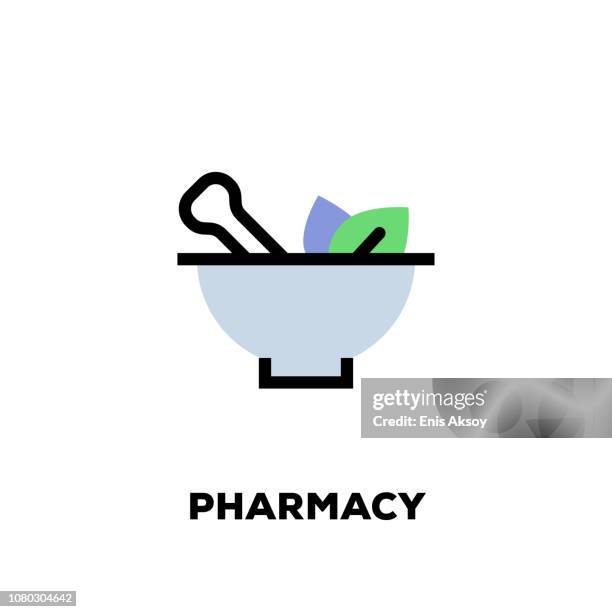 pharmacy line icon - bright kitchen counter stock illustrations